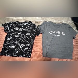 TWO T-Shirts.  Charlotte Russe.  Size Large.  Color Black/Gray. Barely Worn.